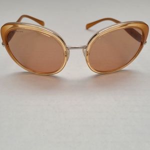 Prada Sunglasses Brown Frame With Silver Metal